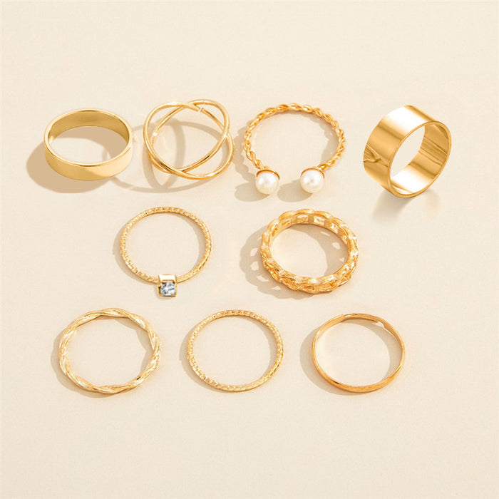 Aurelia Sleek Gold Ring Set