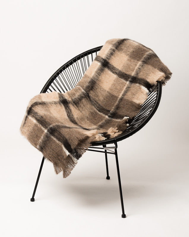 Windermere Canterbury Check Brushed Alpaca Throw Blanket