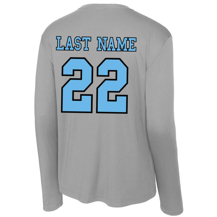 Striker Lacrosse custom long sleeve tee back view