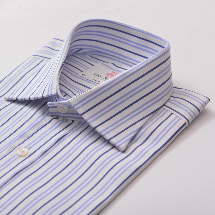Double Stripe Sky & Navy Formal Shirt
