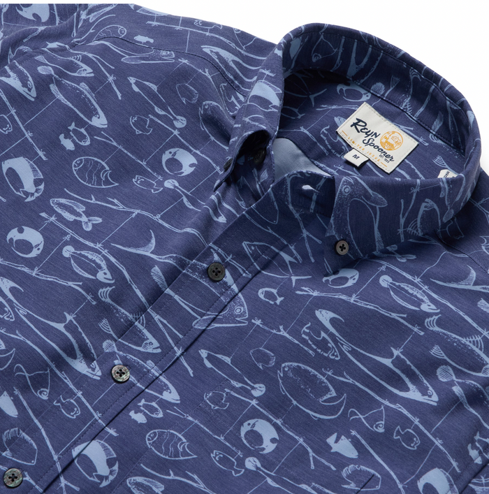 Fisherman's A-Lure Performance Button Front - Navy