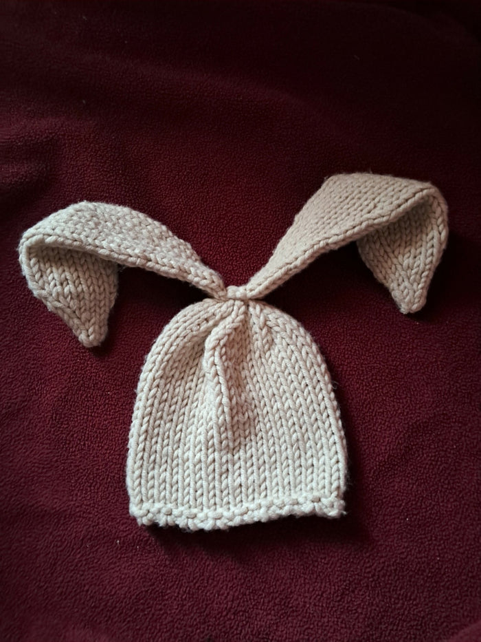 Knitted beige bunny ears
