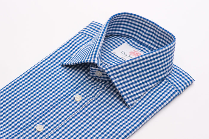 Mid Gingham Check Royal Blue Formal Shirt