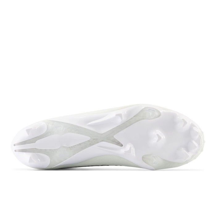New Balance Burn X4 Lacrosse Cleats white bottom view