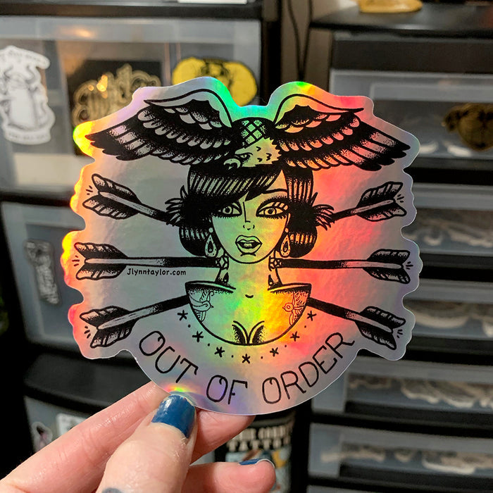 Out Of Order Rainbow Foil Sticker