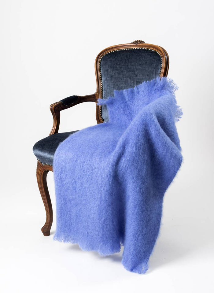 Mohair Throw Blanket Australia - Provence Blue
