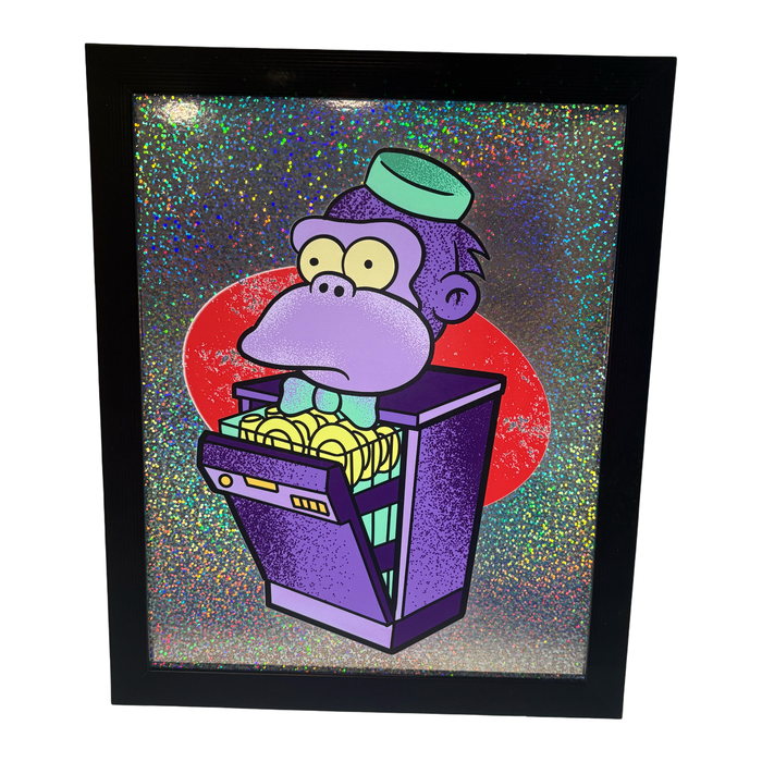 Purple Monkey Dishwasher Holographic Print