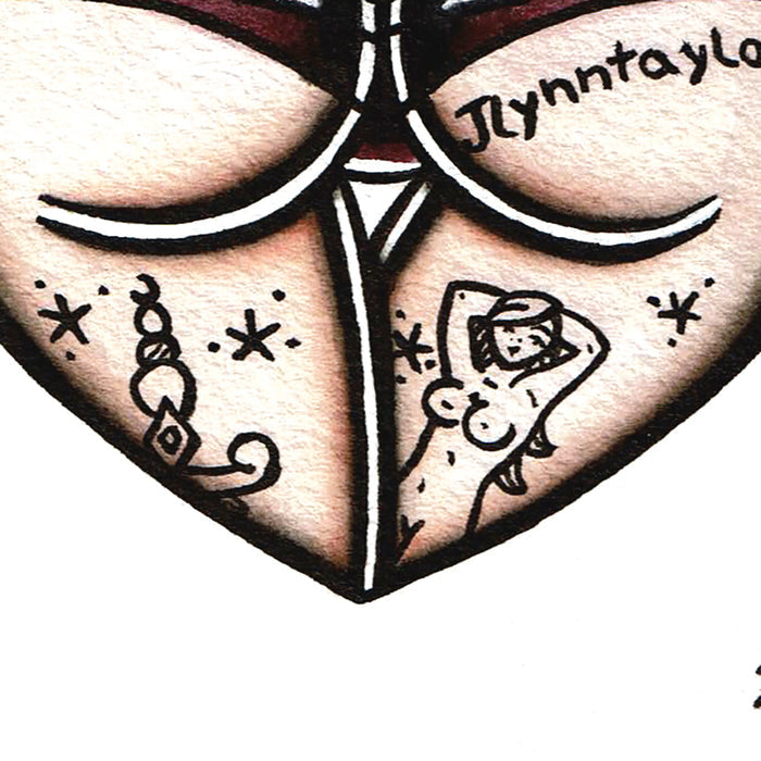 Purple Scrunch Butt Heart Original Painting
