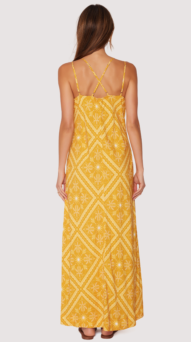 Radiant Retreat Maxi Dress - Golden Yellow