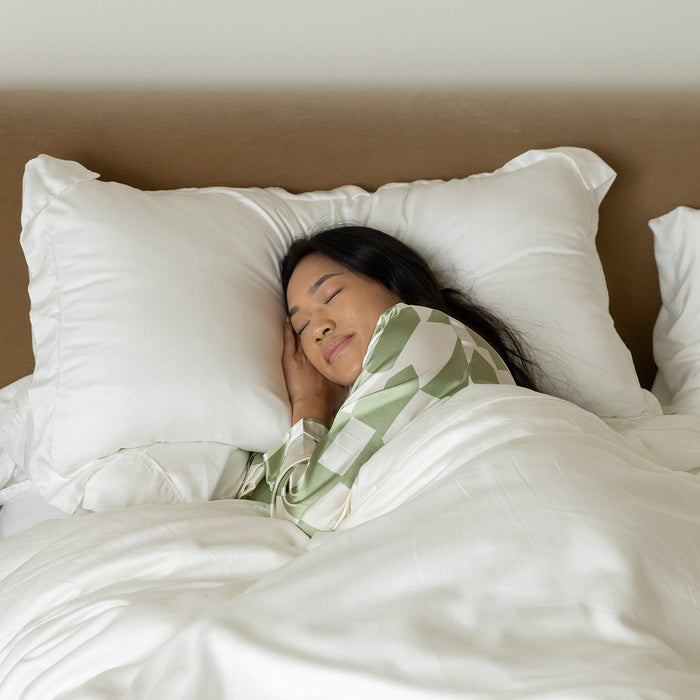 Sateen Duvet Cover in Ivory White