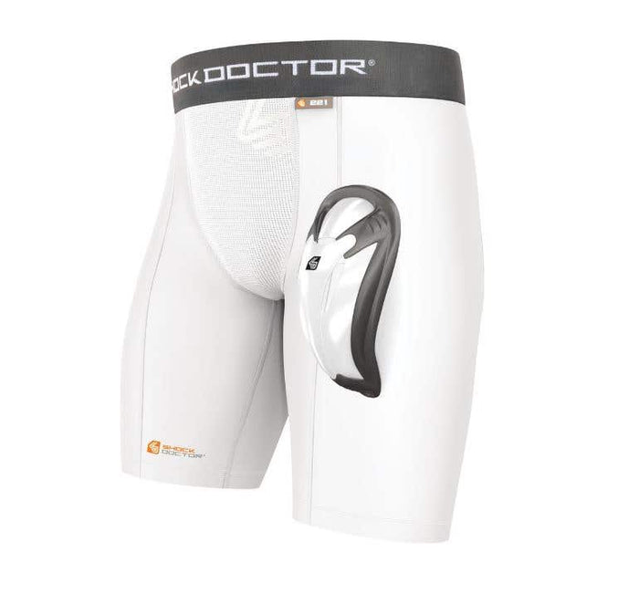 Shockdoctor Core Compression Short with BioFlex Cup - White