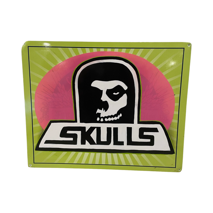 Skulls Skates Painted Sign
