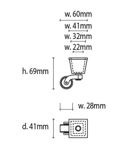 Square cup and caster brass wheels specs