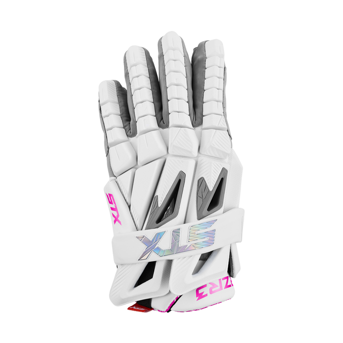 STX RZR 3 White/Pink Lacrosse Gloves