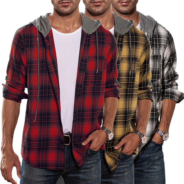 Valentino Plaid Hooded Shirt