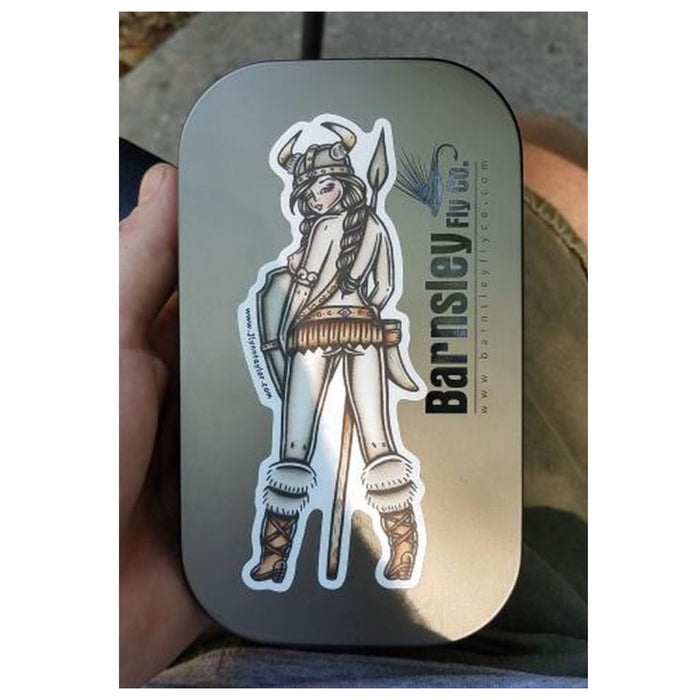 American traditional tattoo flash Viking Pinup watercolor sticker.