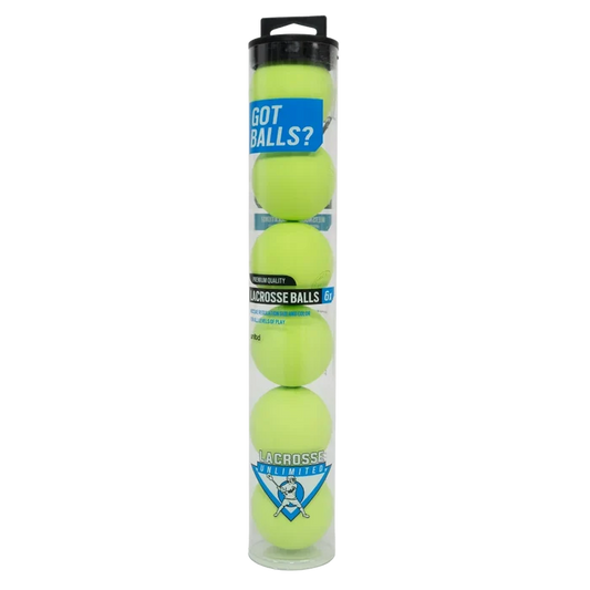 6 Pack Neon Green Lacrosse Balls