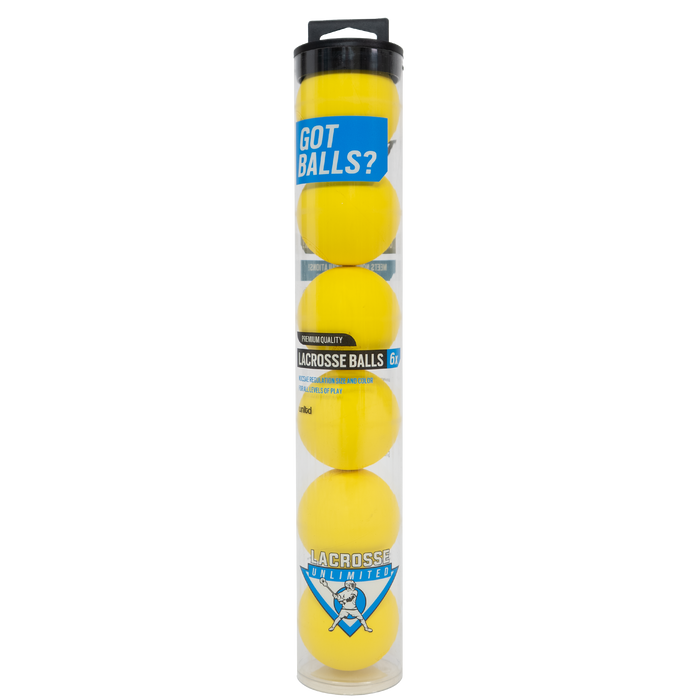 6 Pack Lacrosse Balls- Yellow