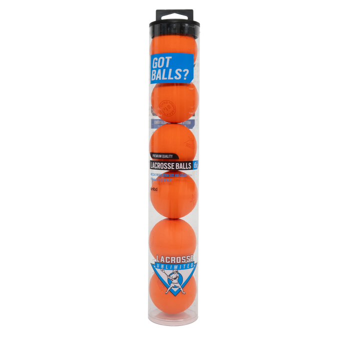 6 Pack Lacrosse Balls- Orange