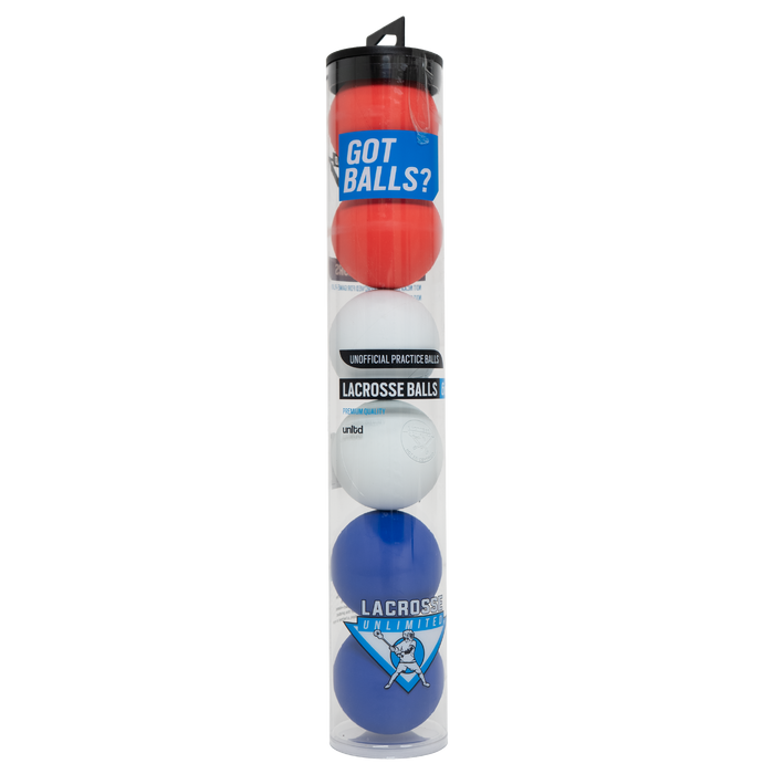 6 Pack Lacrosse Balls- Red/White/Blue