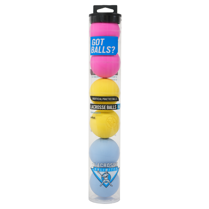 6 Pack Lacrosse Balls- Carolina/Pink/Yellow