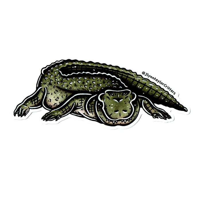 American traditional tattoo flash American Alligator watercolor sticker.