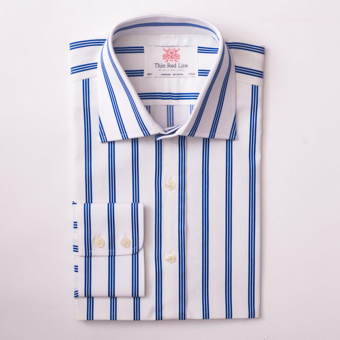 Ascot Stripe Navy Formal Shirt