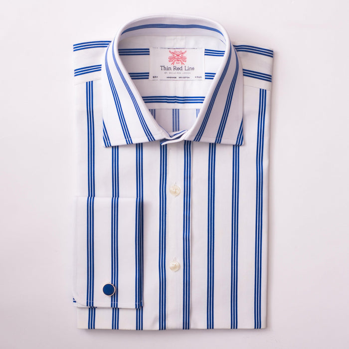 Ascot Stripe Navy Formal Shirt
