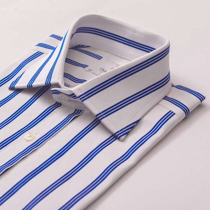 Ascot Stripe Navy Formal Shirt