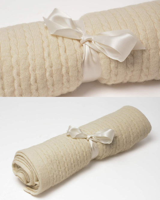 Baby Blanket Possum Merino Wool NZ - Native World Unisex Cream NX470