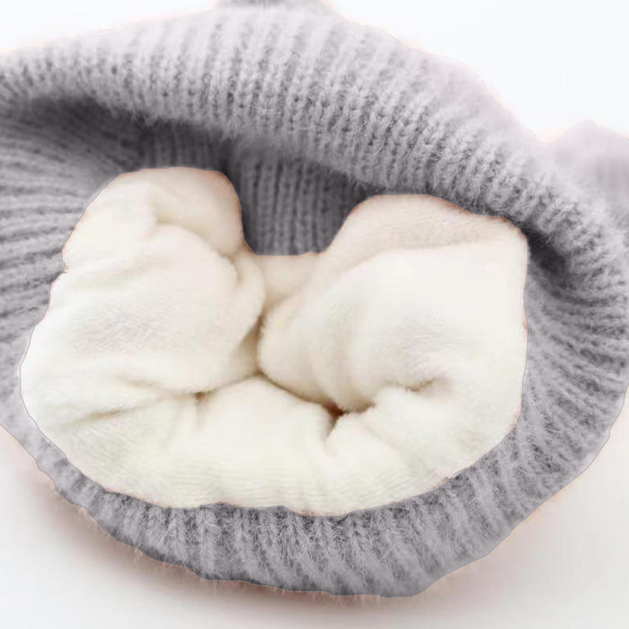 Babymoon Baby Bear Winter Ear Protection Cap Kids Hat Boys Girls Cap | 0-24M | Grey
