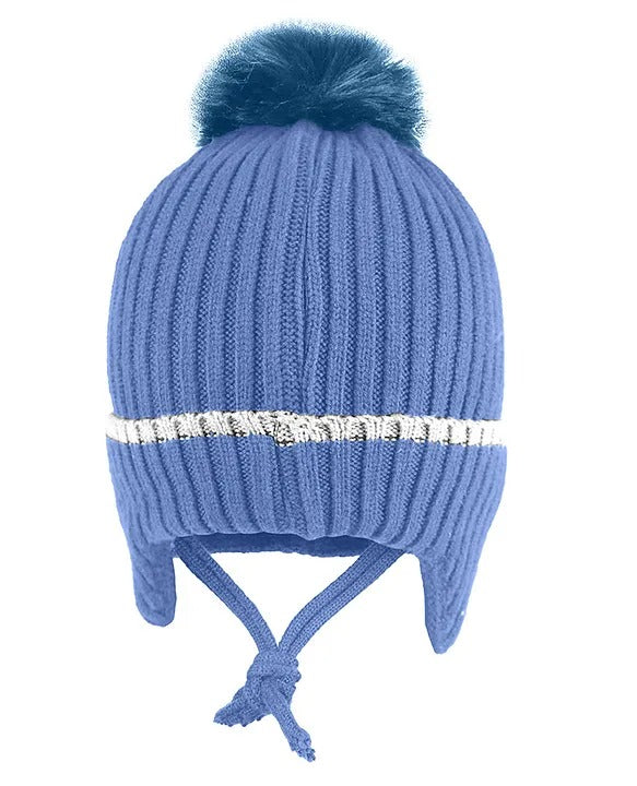 Babymoon Baby Dinosaur Design Cap with String Winter Kids Hat Boys Girls Caps | Blue | 1-15 Years