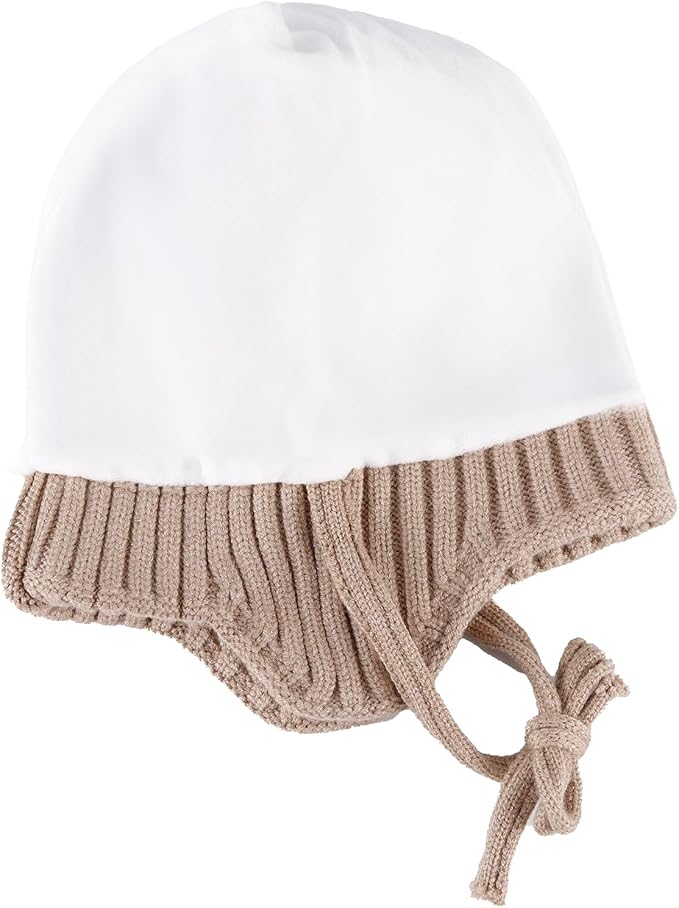 Babymoon Baby Dinosaur Design Cap with String Winter Kids Hat Boys Girls Caps | Brown | 1-15 Years