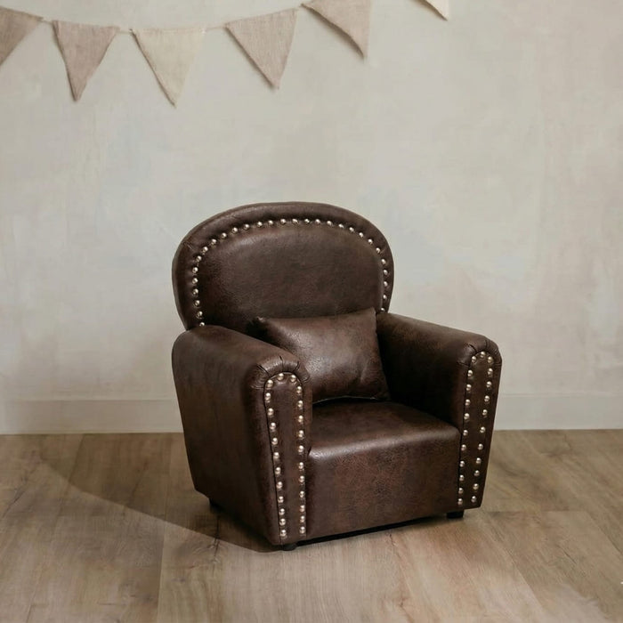 Babymoon Rivet Wooden Sofa | Photoshoot Prop | Brown
