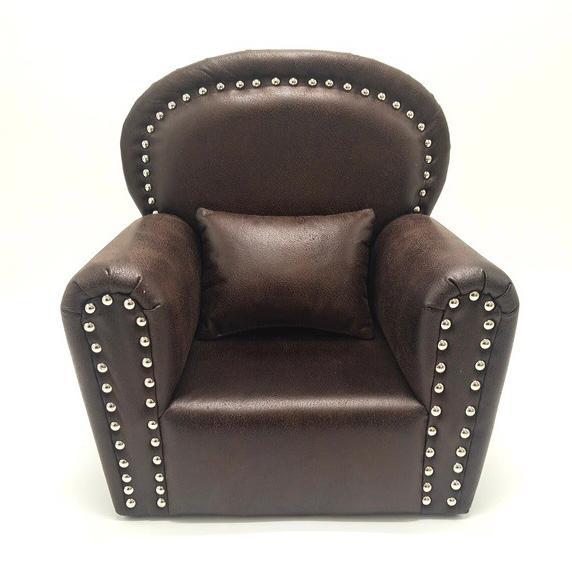Babymoon Rivet Wooden Sofa | Photoshoot Prop | Brown