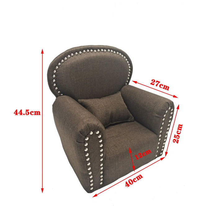Babymoon Rivet Wooden Sofa | Photoshoot Prop | Brown