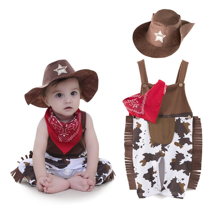 Babymoon | Set of 3 | Cowboy Costume, Hat, Scarf | Baby Photography Props | 6-12 Months