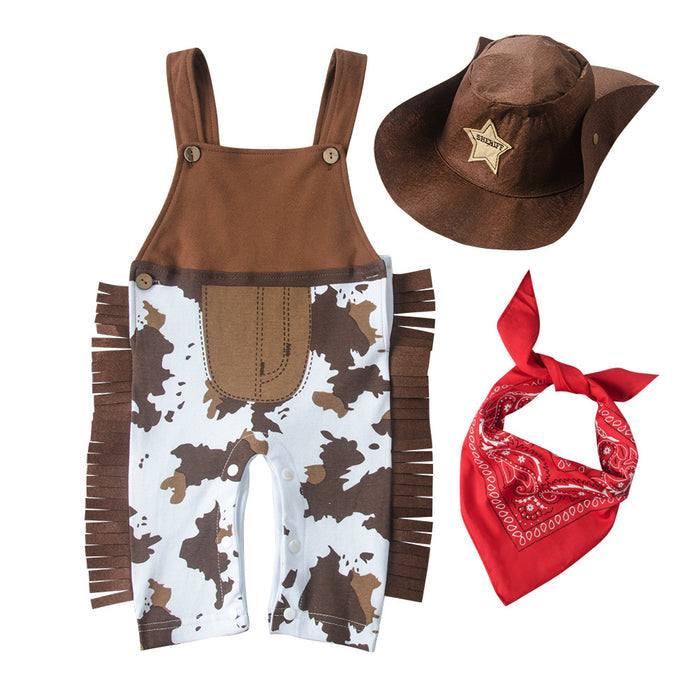 Babymoon | Set of 3 | Cowboy Costume, Hat, Scarf | Baby Photography Props | 6-12 Months