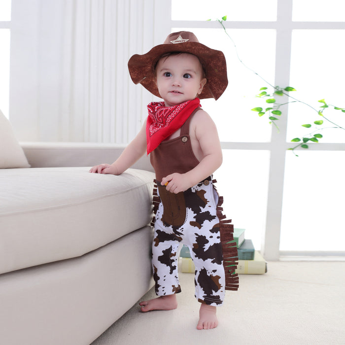 Babymoon | Set of 3 | Cowboy Costume, Hat, Scarf | Baby Photography Props | 6-12 Months