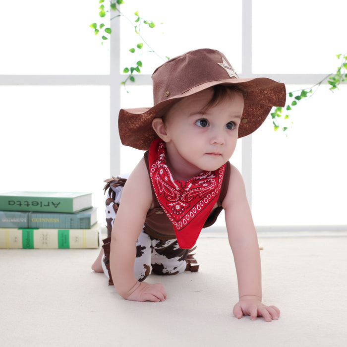 Babymoon | Set of 3 | Cowboy Costume, Hat, Scarf | Baby Photography Props | 6-12 Months