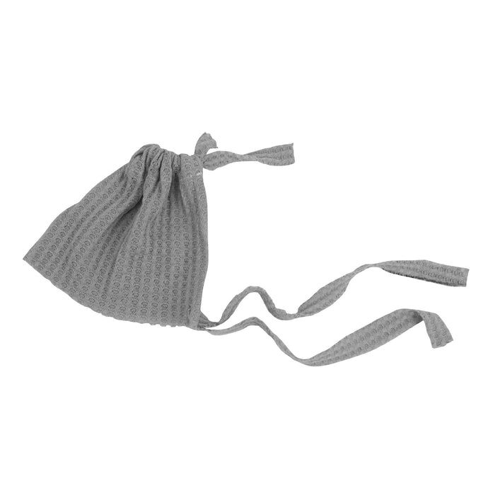 Babymoon Waffle Beanie Cap with String | Baby Photography Props | Grey