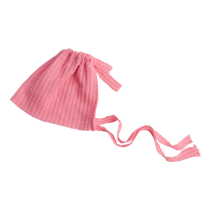 Babymoon Waffle Beanie Cap with String | Baby Photography Props | Pink