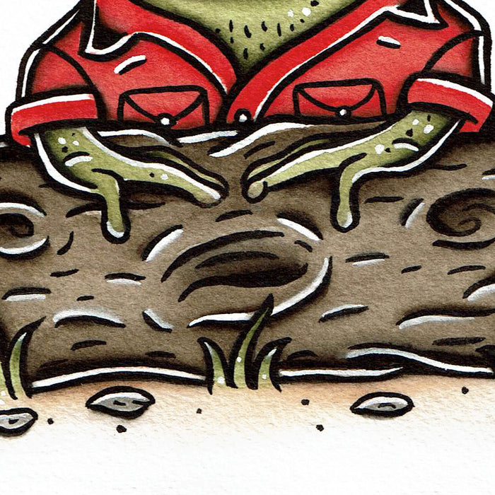 Smokey and the Bandit Frog tattoo flash painting.