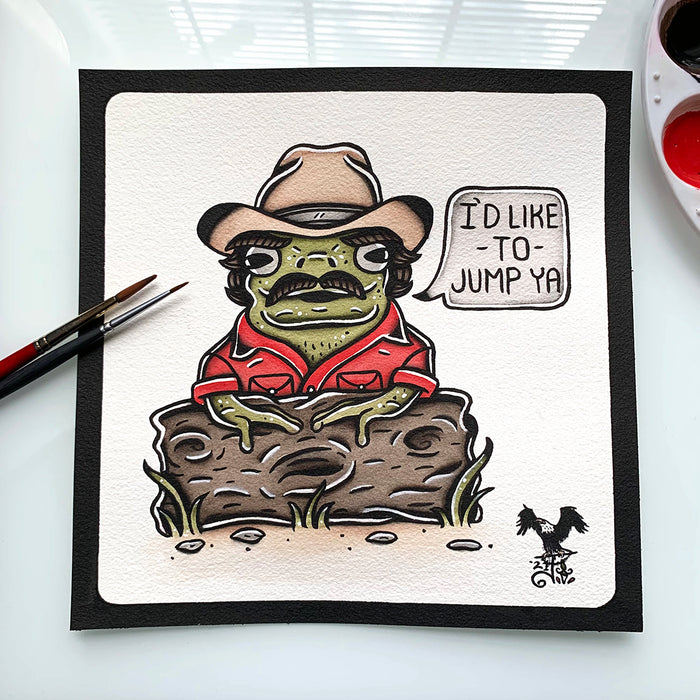 Smokey and the Bandit Frog tattoo flash painting.