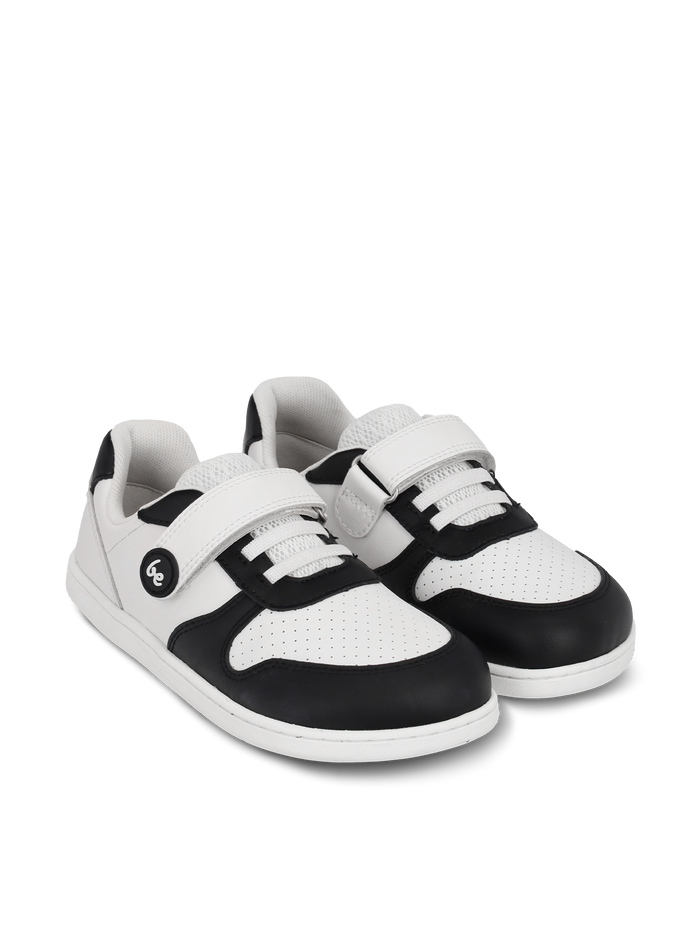 Be Lenka | Scoot Kids - White & Black | Wide Barefoot Trainers
