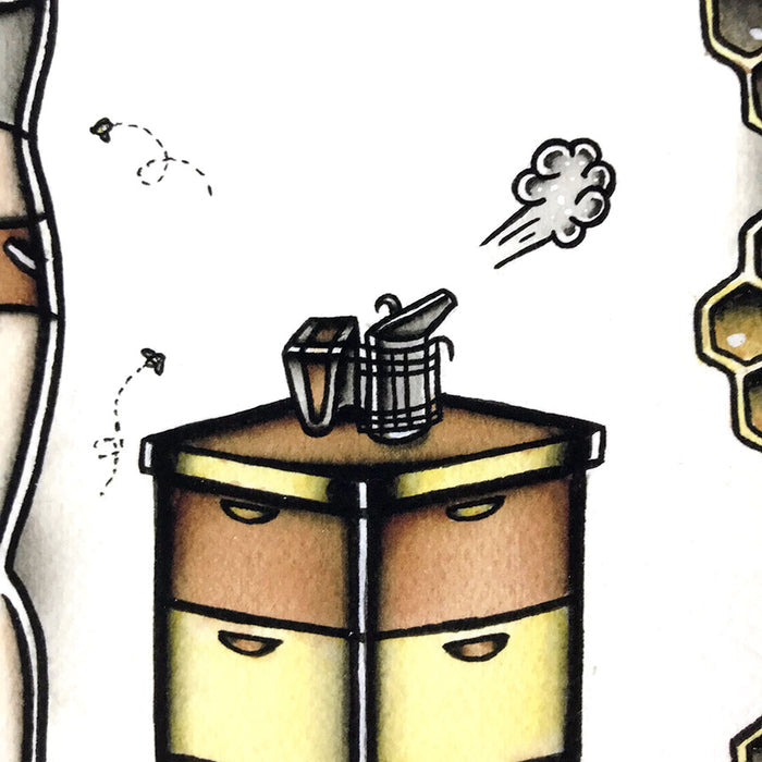 American traditional tattoo flash sexy beekeeper pinup prints.