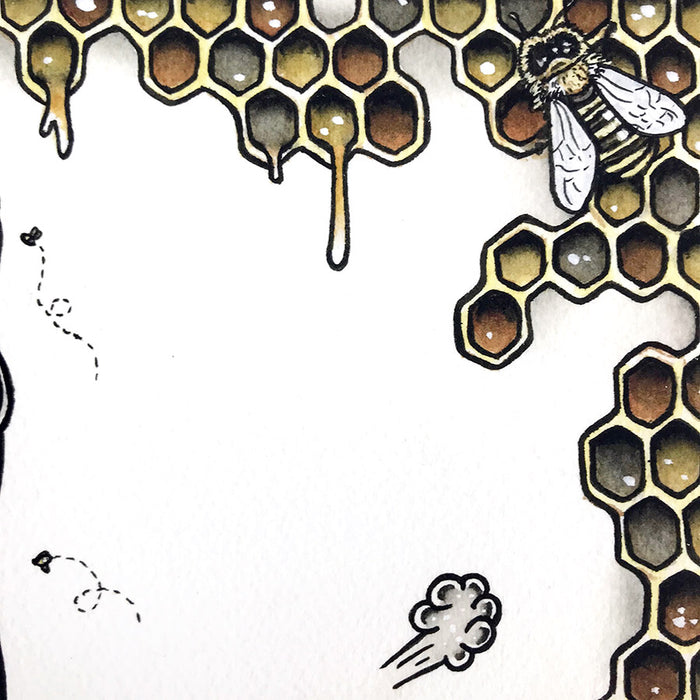 American traditional tattoo flash sexy beekeeper pinup prints.