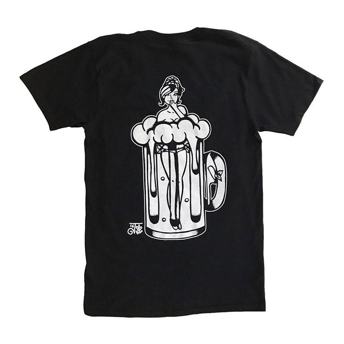 American traditional tattoo flash beer girl pinup tee.