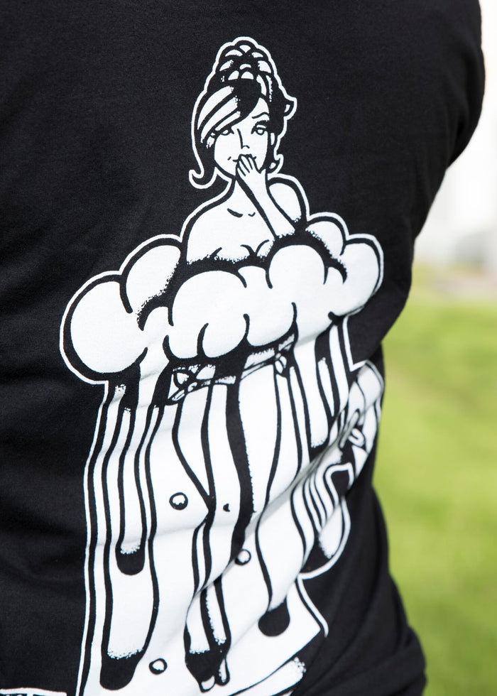 American traditional tattoo flash beer girl pinup tee.