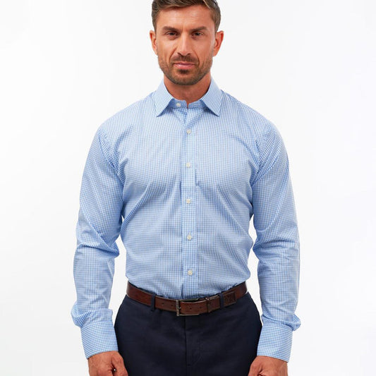 Bengal Check Mid Blue Formal Shirt